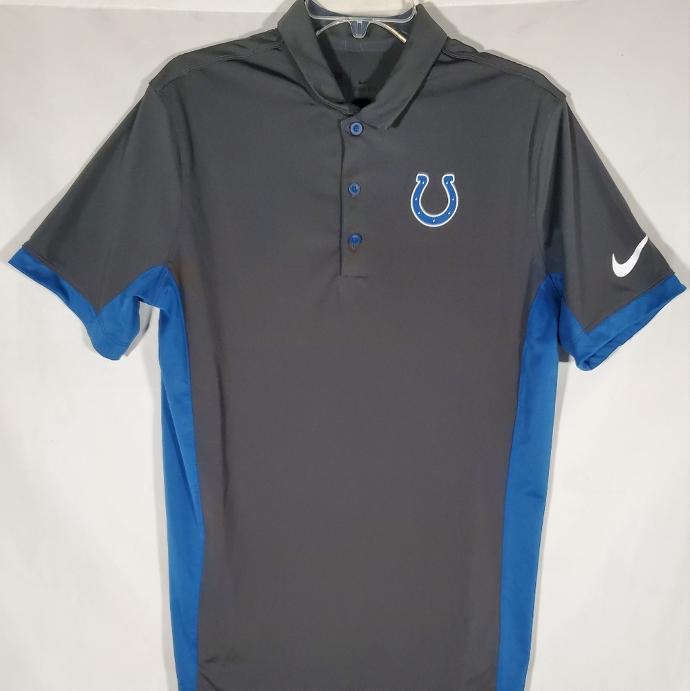 NIKE NFL TEAM APPAREL INDIANAPOLIS COLTS CHARCOAL BLUE POLO SHIRT